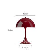 Louis Poulsen Akkulampe Panthella PORTABLE 250 burgunderrot