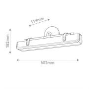 LED-Wandleuchte VALISE, schwarz/altmessing, 50 cm Kunstleder