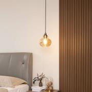 Lindby Pendelleuchte Tymoni, 1-flg., amber, Glas, Ø 20 cm