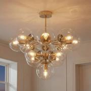 Deckenleuchte Zumba, Glas/Metall, gold/klar, 13-flammig