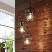 Hängeleuchte Newtown, schwarz, dreiflammig, rund