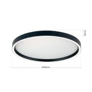 LED-Deckenleuchte MASCA, schwarz, Ø 40 cm, CCT, Metall, dim