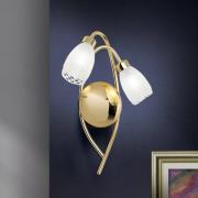 Wandlampe CARLA, messingfarben Höhe 35 cm Metall/Glas 2-flg.