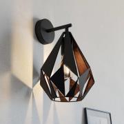 Wandleuchte Carlton, schwarz/kupfer