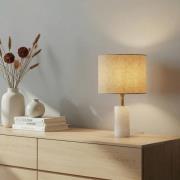 Lindby Tischlampe Alabaster, weiß/beige, Ø 25cm, Marmor, E27