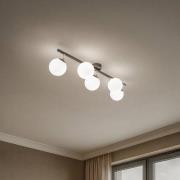 Deckenleuchte Drum, coffee, Glas, Länge 80 cm, 5-flammig, G9