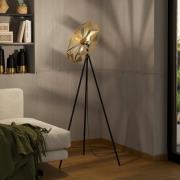 Stehleuchte Castanuelo, schwarz/gold