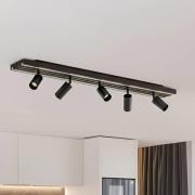 Lucande LED-Deckenstrahler Tiron, 5-flg., 100 cm, Eiche