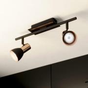 LED-Deckenstrahler Barnham, Länge 39,5 cm, schwarz/kupfer