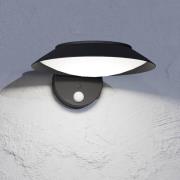 Solar-LED-Wandlampe Cerrisi, Breite 10,5 cm, schwarz, Sensor