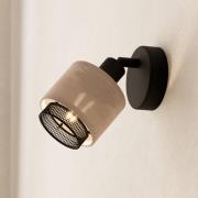 Wandstrahler Rosley, Breite 9 cm, schwarz/natur, Leinen