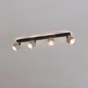 Deckenstrahler Rosley, Länge 75 cm, schwarz/natur, 4-flg.,