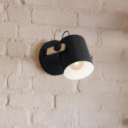 Wandleuchte Hornwood, Ø 17 cm, schwarz/braun, Stahl