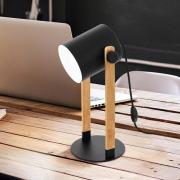 Tischleuchte Hornwood, Höhe 42 cm, schwarz/braun, Stahl