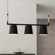 Hängeleuchte Lacey, Länge 78 cm, schwarz, 3-flg., Stahl