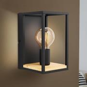 Wandleuchte Libertad, Breite 14 cm, schwarz/holz, Stahl