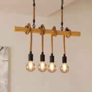 Hängeleuchte Youngstown, Länge 70 cm, schwarz/braun, 4-flg.