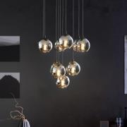 Hängelampe Ariscani, schwarz, Ø 65 cm, Stahl/Glas, 10-flg.