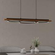 LED-Pendellampe Boyal, braun, Länge 101 cm, Holz, 3-flg.