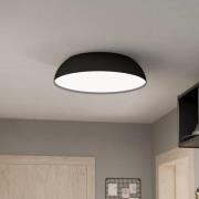 Hängelampe Tabley, schwarz/naturfarben, 89 cm, Stoff, 3-flg.