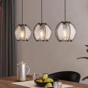 Hängelampe Waverton, schwarz/weiß, Länge 92 cm, Stahl/Stoff