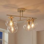 Deckenleuchte Zoe, goldfarben, Länge 51 cm, Glas, 4-flammig