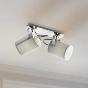 Deckenlampe Villabate mit 2 grauen Textilschirmen