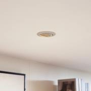 Prios Deckeneinbauleuchte Fibur, beige, Zink, Ø 8,2 cm, 3er