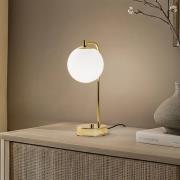 Tischleuchte Rico, Glas/Metall, gold/weiß, Höhe 36 cm