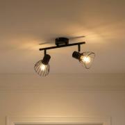 Lindby Deckenleuchte Piena, schwarz, 2-flg., Metall, 39cm