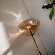 Lindby Stehleuchte Lelia, amber, Glas, Metall, 150 cm