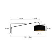 Textil-Wandleuchte Elegant Classy schwarz/goldfarben
