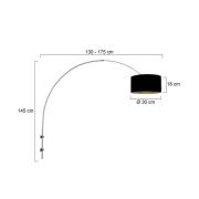 Wandlampe Sparkled Light stahl/schwarz-gold Ausladung 175 cm