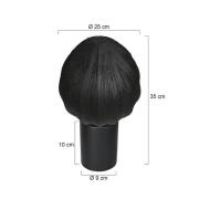 Tischlampe Bloeba, schwarz, Ø 25 cm, Leinen/Metall