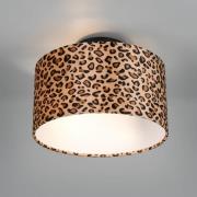 Deckenlampe Pardina, braun gescheckt/schwarz, Ø 30 cm Metall