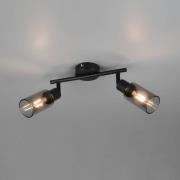 Strahler Mars, Länge 48 cm, schwarz matt, 2-flg., Metall E14