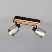 Strahler Travia, Länge 39 cm, 2-flammig, schwarz/rauchgrau