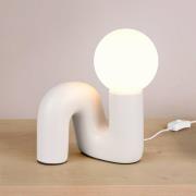 Tischleuchte Quinn, hellgrau, Höhe 22 cm, Keramik/Glas, G9