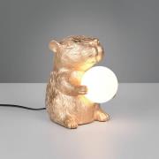 Tischleuchte Capi, goldfarben, Höhe 25 cm, Kunstharz, G9