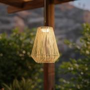 Lindby LED-Solarhängelampe Austas, beige, Ø 32 cm, USB, IP54