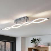 Lucande LED-Deckenlampe Roan, 115 cm, chrom, Edelstahl