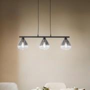 Lindby Hängeleuchte Pendura, schwarz, Glas, Länge 75 cm
