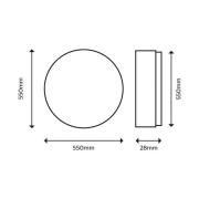 Philips SuperSlim Deckenlampe 2.700K Ø54cm schwarz