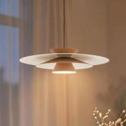 Lucande LED-Pendelleuchte Livie, beige, Aluminium, Ø 50 cm