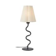 Tischleuchte Veya, schwarz/beige, Leinen, Höhe 41 cm, E14