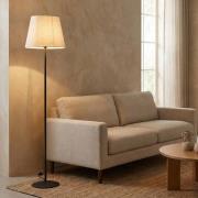 Stehleuchte Loris, schwarz, Schirm sandbeige