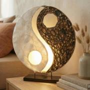 Tischleuchte Ying Yang aus Naturmaterialien, 30 cm