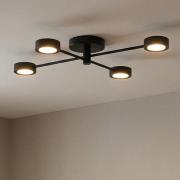 LED-Deckenleuchte Clyde Flex, 4-flammig, 2 Streben, schwarz