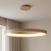 LED-Hängeleuchte Niseko II, Fernbedienung, Ø 65cm goldfarben