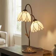 Tiffanystil-Tischleuchte Liliana, 2-flammig